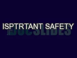 ISPTRTANT SAFETY