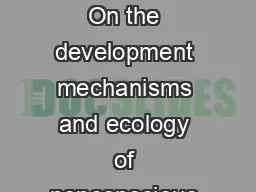 Agenda  What have we been priming all these years On the development mechanisms and ecology