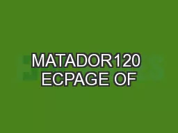 MATADOR120 ECPAGE OF