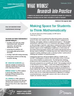 WHAT WORKS?Research into PracticeA research-into-practice series produ