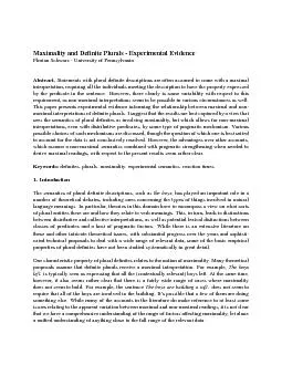 MaximalityandDenitePlurals-ExperimentalEvidenceFlorianSchwarz-Univers