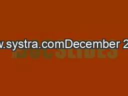 www.systra.comDecember 2013