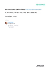 A Mathematician Meddles with MedalsNeal D. Hulkower, Ph.D.McMinnville,