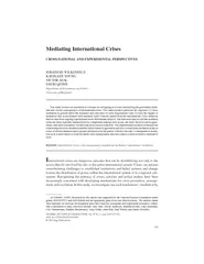 Mediating International CrisesCROSS-NATIONAL AND EXPERIMENTAL PERSPECT