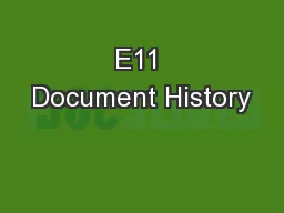 E11 Document History