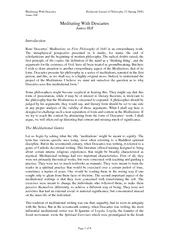 Meditating With Descartes  Richmond Journal of Philosophy 12 (Spring 2