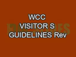 WCC VISITOR S GUIDELINES Rev