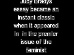 JUDY BRADY I Want a Wife  Judy Bradys essay became an instant classic when it appeared in  in the premier issue of the feminist magazine Ms