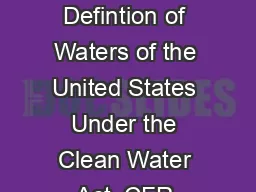 Proposed Defintion of Waters of the United States Under the Clean Water Act  CFR 
