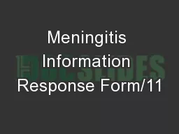 Meningitis Information Response Form/11