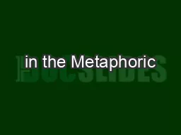 in the Metaphoric