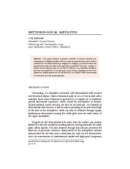 METEOROLOGICAL SATELLITESMeteorology and Oceanographic GroupAbstract :