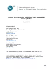 A National Survey Of Television Meteorologists About Climate Change: P