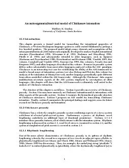 1An autosegmental/metrical model of Chickasaw intonationa formal model