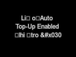 Lī o܅Auto Top-Up Enabled ᔓlhi ᜓtro 0