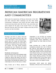 teacher’s guideprimary source setMexican American Migrations and