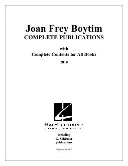 Joan Frey Boytim COMPLETE PUBLICATIONS with Complete Contents for All