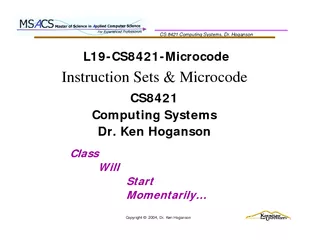 CS 8421 Computing Systems, Dr. HogansonCopyright 
