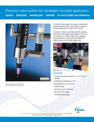 Precision valve system for consistent microdot application.epoxies