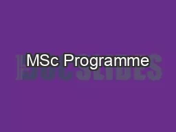 MSc Programme