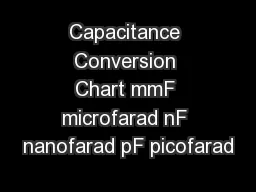 Nanofarad To Microfarad Conversion Chart