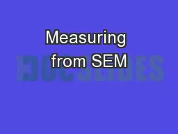 Measuring from SEM