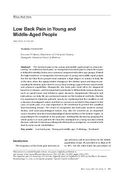 Introductionhe frequency of low back pain increases asage advances, an