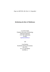 Paper for IMP 2001, BI, Oslo, 9-11 SeptemberRethinking the Role of Mid