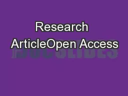 Research ArticleOpen Access