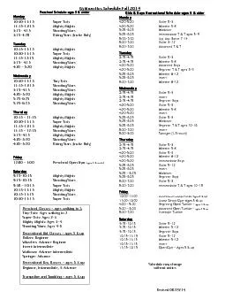 Preschool Schedule
