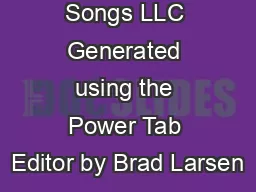  SonyATV Songs LLC Generated using the Power Tab Editor by Brad Larsen