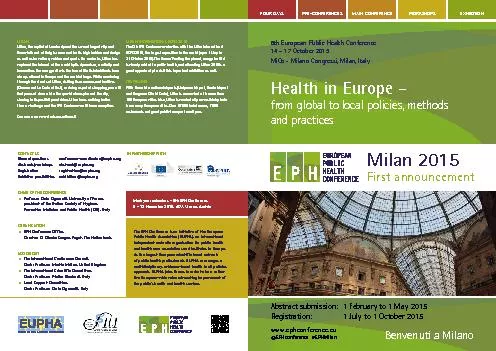 of public health professionals, EUPHA encourages a multidisciplinary,