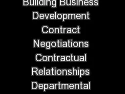Page  Key Words Administration  Management Business Alliance Building Business Development Contract Negotiations Contractual Relationships Departmental Operating Budget Departmental Policy  Procedures