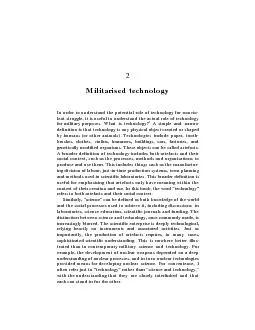 2Militarised technologyWhat is technology?1 A narrowdefinition is that