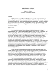 1Militarism Goes to SchoolLaura L. FinleyUniversity of Northern Colora