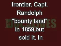 Page 4) frontier. Capt. Randolph 