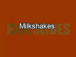 Milkshakes & Malts