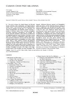 CLIMATEOVERPASTMILLENNIAReceived20October2003;revised4February2004;acc