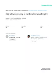 DigitalholographyatmillimetrewavelengthsRonanJ.Mahon,J.AnthonyMurphy,W
