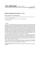 Millipede (Diplopoda) distributions: AreviewSergei I. Golovatch1*& R.