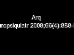 Arq Neuropsiquiatr 2008;66(4):888-890