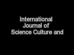 International Journal of Science Culture and