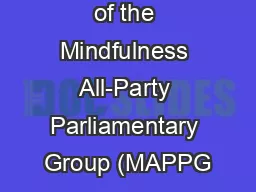 Interim report of the Mindfulness All-Party Parliamentary Group (MAPPG