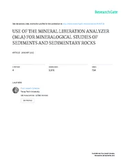 CHAPTER 1: USE OF THE MINERAL LIBERATION ANALYZER (MLA) FOR MINERALOGI