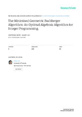 TheMinimisedGeometricBuchbergerAlgorithm:AnOptimalAlgebraicAlgorithmfo