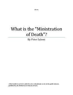 What is the “Ministration of Death” Paul spoke of?