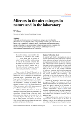 Mirrorsintheair:miragesinnatureandinthelaboratory