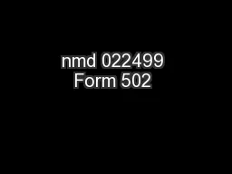 nmd 022499 Form 502 