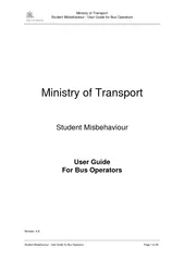 Minisry of Transort;Student Misehaviour -Usr Guide for Bus Operators;