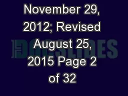 November 29, 2012; Revised August 25, 2015 Page 2 of 32 